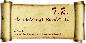 Tárkányi Rozália névjegykártya